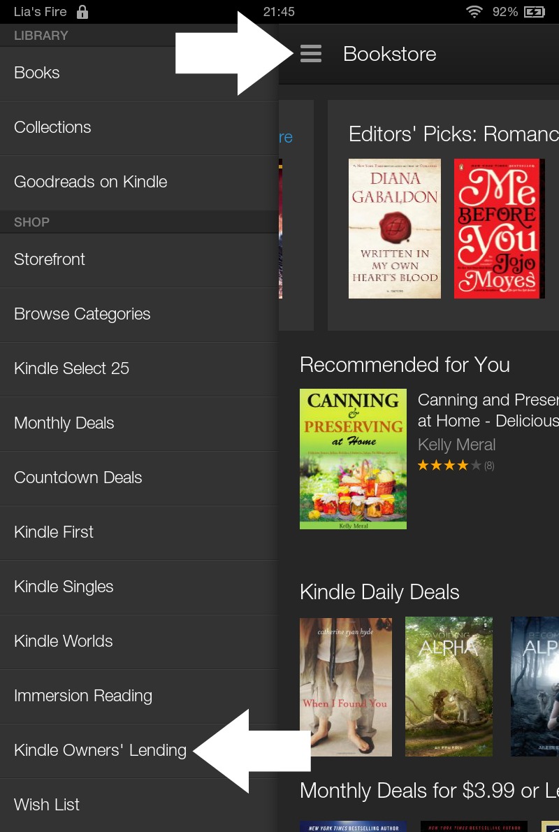How do you use Kindle Owners' lending library?