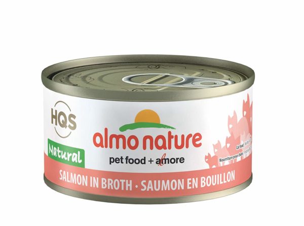 Almo Nature HQS Natural Salmon Grain-Free Canned Cat Food 2.47 oz - Pack of 24