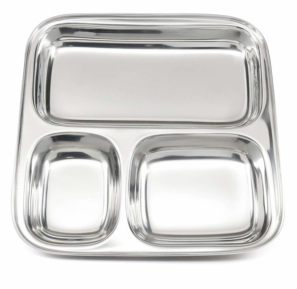 Lifestyle Block Stainless Steel 3 Compartment Plate
