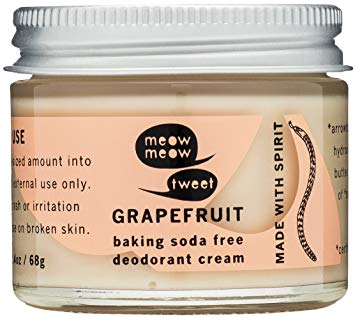 Meow Meow Tweet, Baking Soda Free Grapefruit Deodorant Cream, 2.4 oz