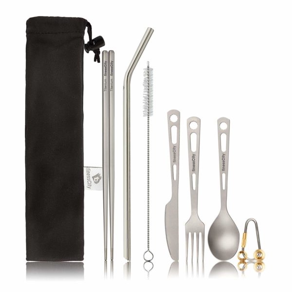 finessCity Titanium Utility Cutlery Set Extra Strong Ultra Lightweight