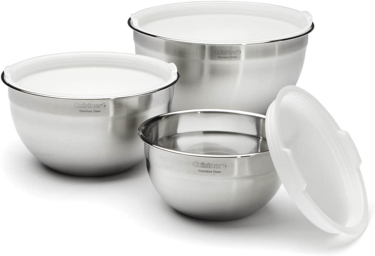 Cuisinart Stainless Steel Mixing Bowls with Lids - Set of 3