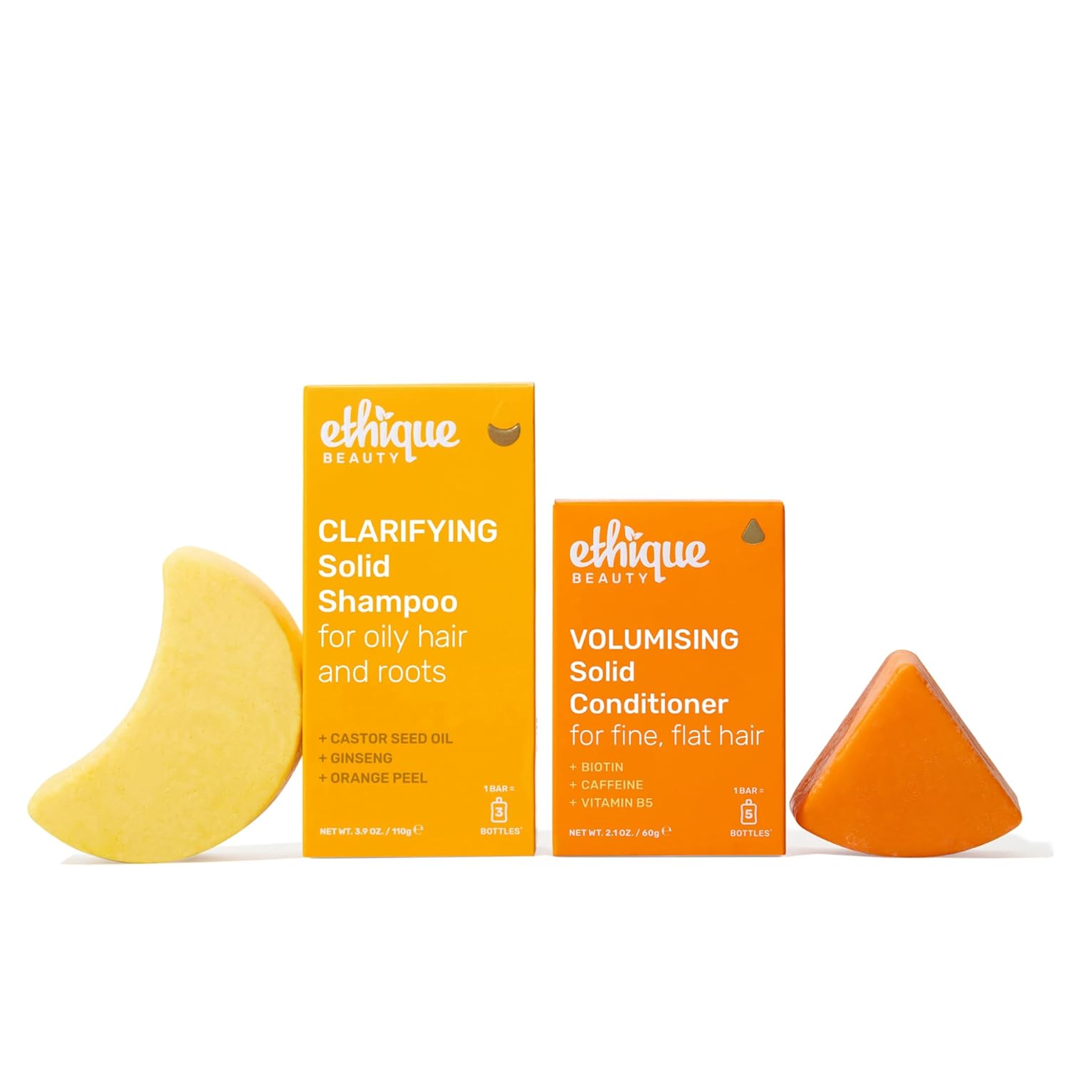 Ethique Beauty Clarifying Shampoo & Conditioner Set with Castor Oil Vegan & Cruelty-Free